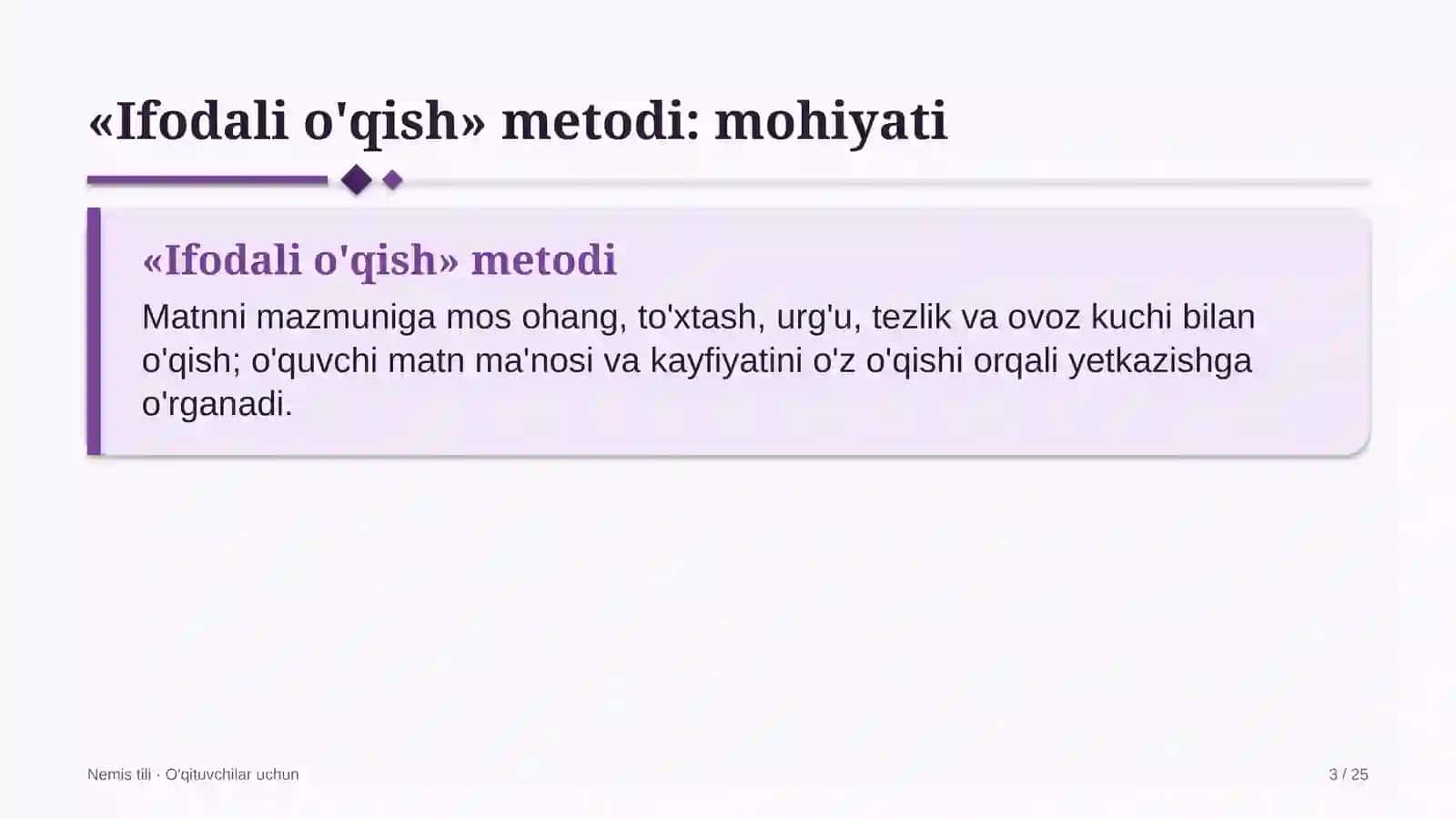 nemis tili darslarida ifodali o'qish metodidan foydalanish 1640 3