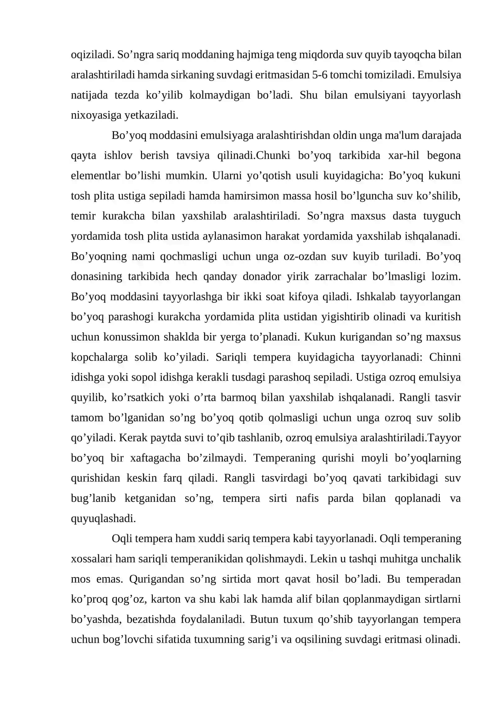 Tempera bo’yoqlari va ular bilan ishlash 3