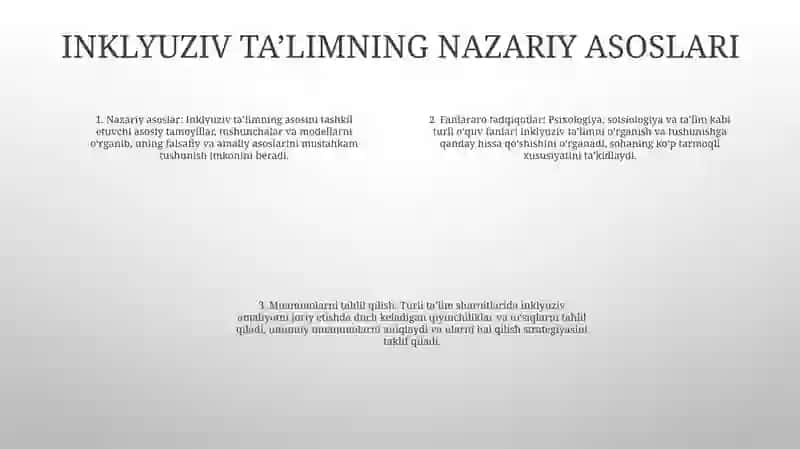 Turli YoʻNalishdagi Ilmiy Tadqiqotlarda Inklyuziv TaʼLim Muammolarini OʻRganish 3