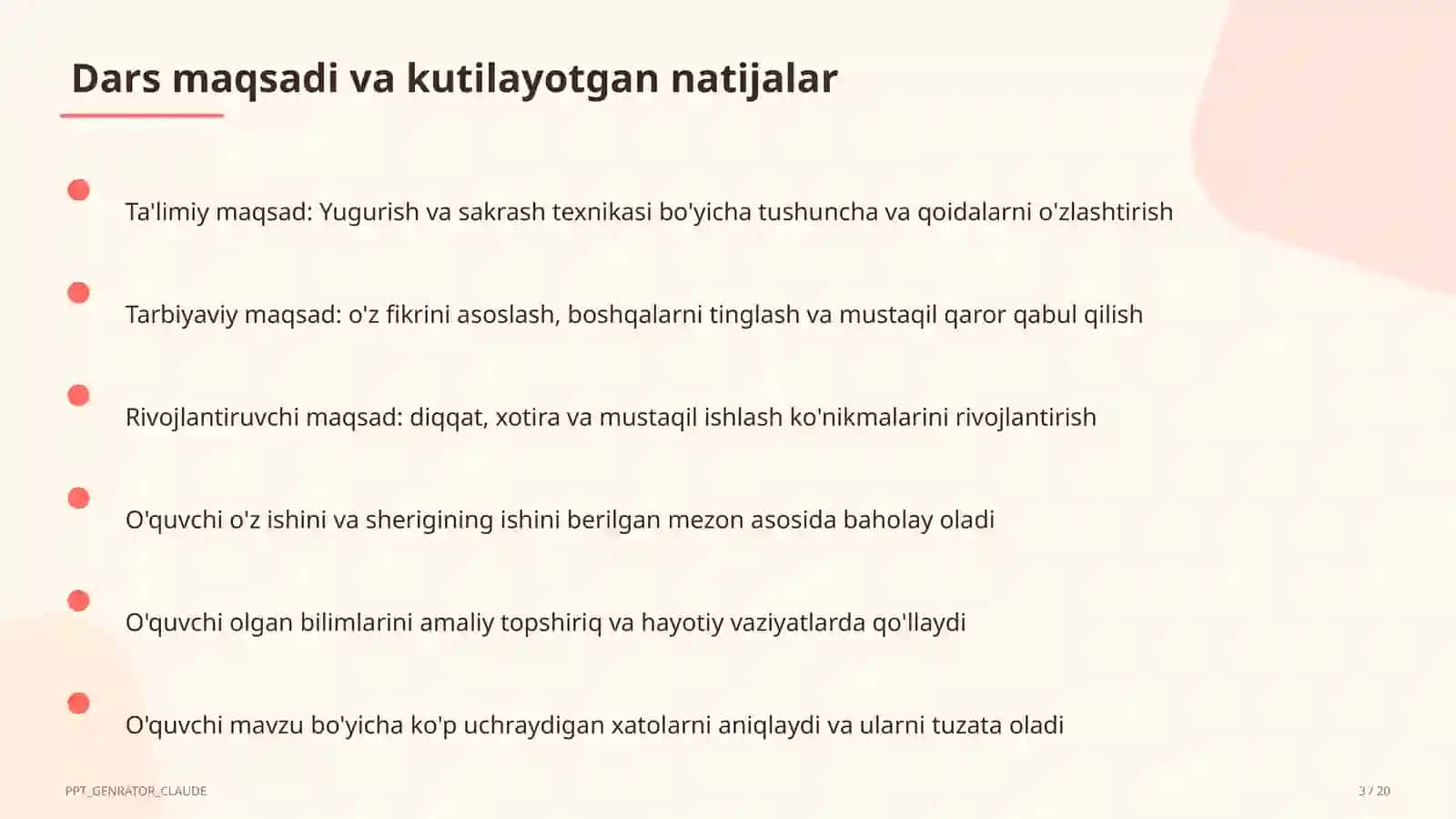 Yugurish va sakrash texnikasi (2-sinf) 3