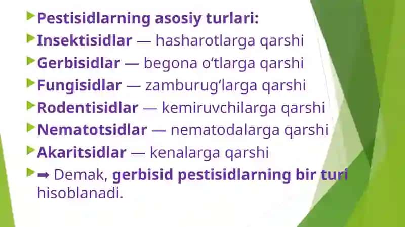 Atrof-muhit ob’ektlarining ifloslanishida gerbisidlarning tutgan urni va ahamiyati 3