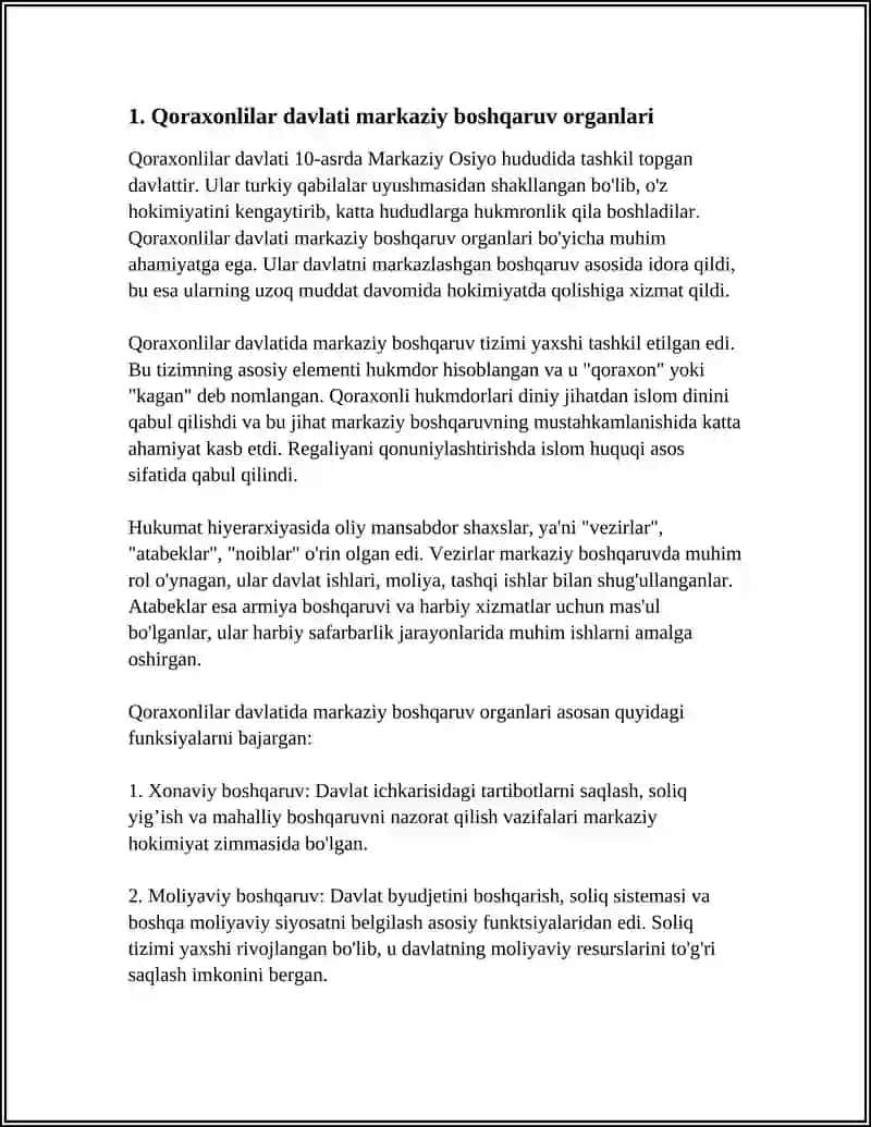 QORAXONLILAR HUKUMRONLIGI DAVRIDA MARKAZLASHGAN BOSHQARUV TIZIMI 3