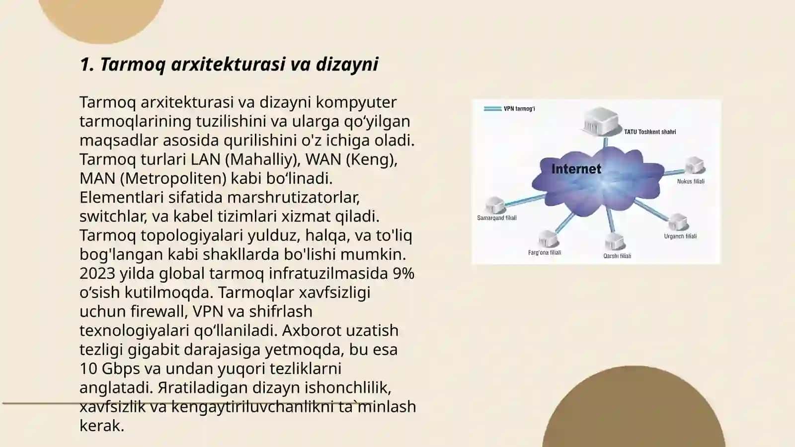 Tarmoq arxitekturasi va dizayni 3