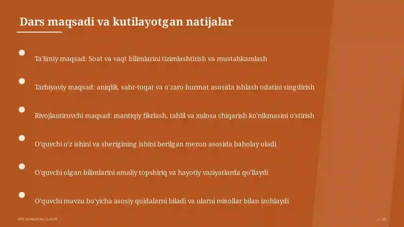 Soat va vaqt (1-sinf) 3