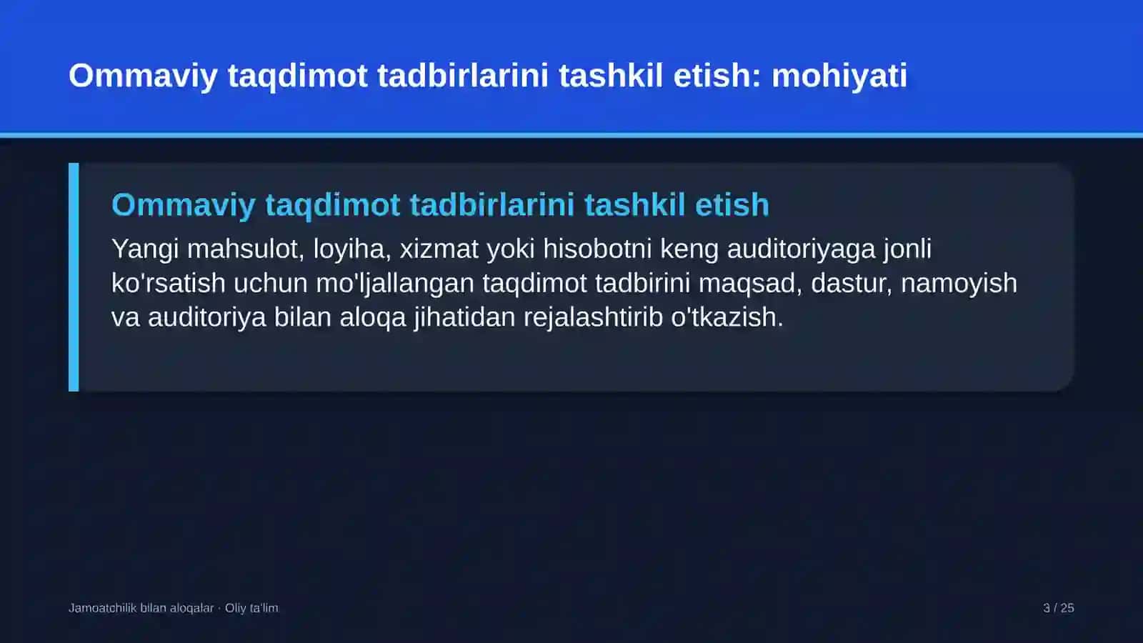 qurilish texnikasi ijarasida ommaviy taqdimot tadbirlarini tashkil etish 2160 3