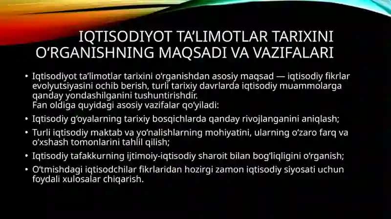 Iqtisodiyot Talimotlar Tarixifanini Urganish Usullari 3