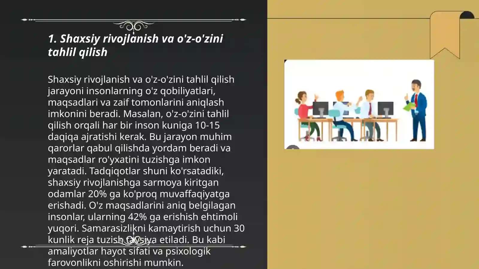 Shaxsiy rivojlanish va o'z-o'zini tahlil qilish 3