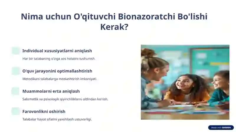 O'qituvchi - Bionazoratchi Sifatida 3