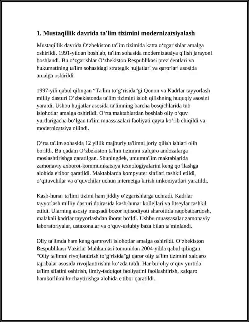 MUSTAQILIK DAVRIDA TALIM SOHASIDAGI ISLOHATLAR 3