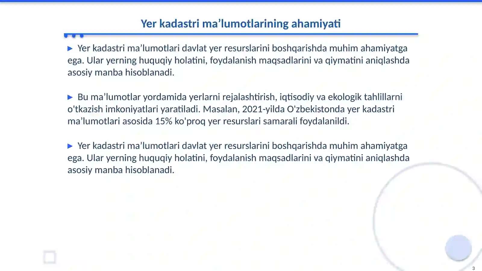 Yer kadastri ma'lumotlarini olish va qayta ishlashning statistik usullari 3