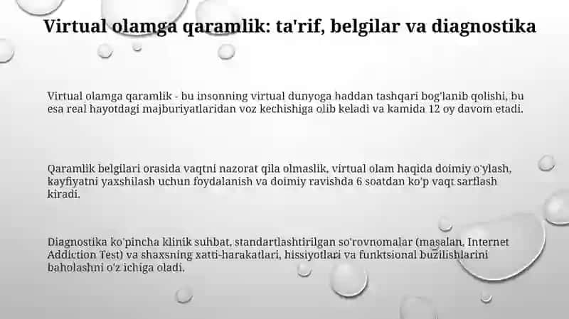 Virtual olamning jozibadorligiga qaramlik va uning oqibatlari 3