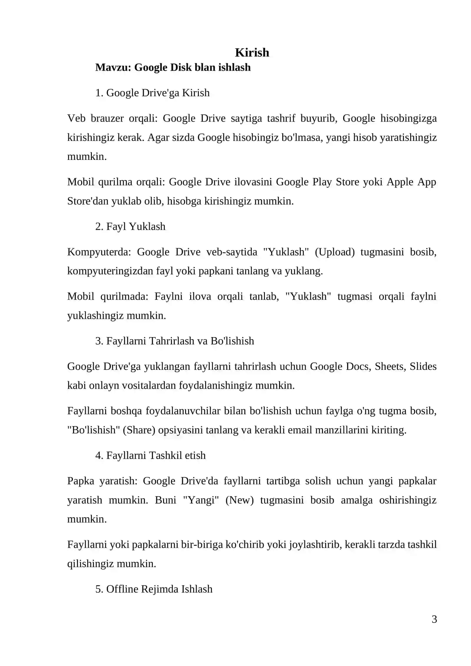 Google Disk blan ishlash 3