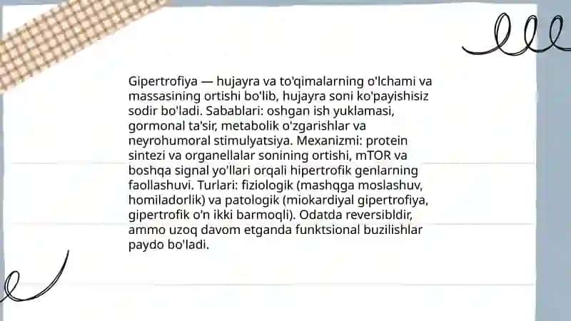 Gipertrofiya va uning turlari 3