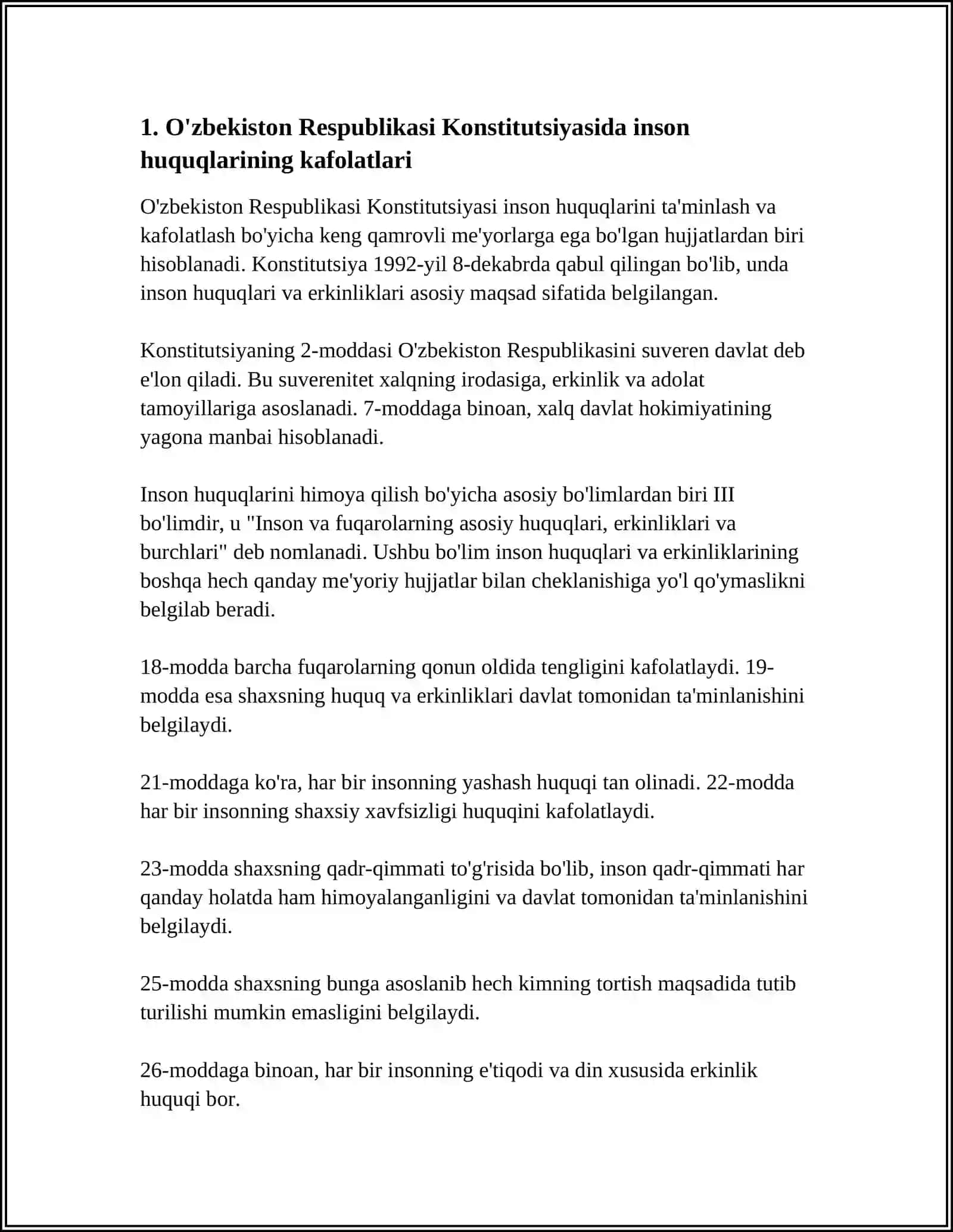Inson huquq va erkinliklarining taminlanishi 3
