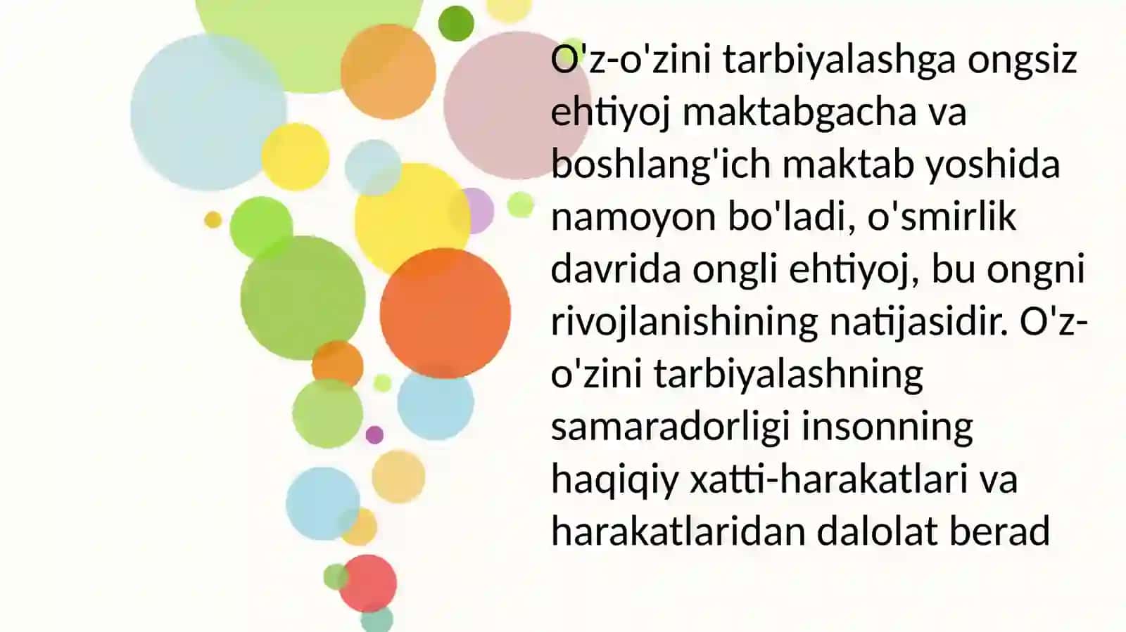Shaxsning o'zini o'zibilishi 3