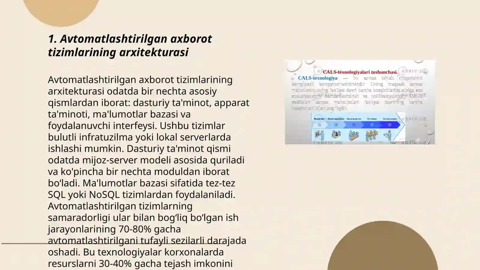 Avtomatlashtirilga axborot tizimlari va ma'lumotlar bazasi 3