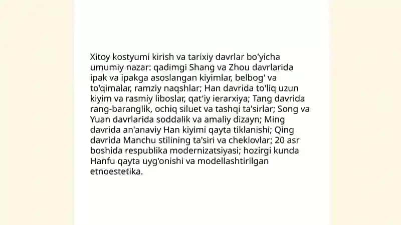 Xitoy kostyumi kirish va tarixiy davrlar bo'yicha umumiy nazar 3