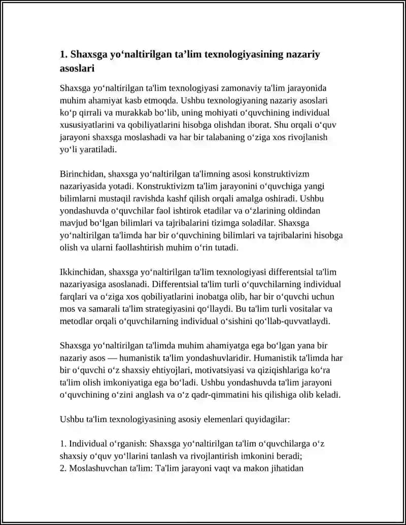 SHAXSGA YOʻNALTIRILGAN TA’LIM TEXNOLOGIYASI 3