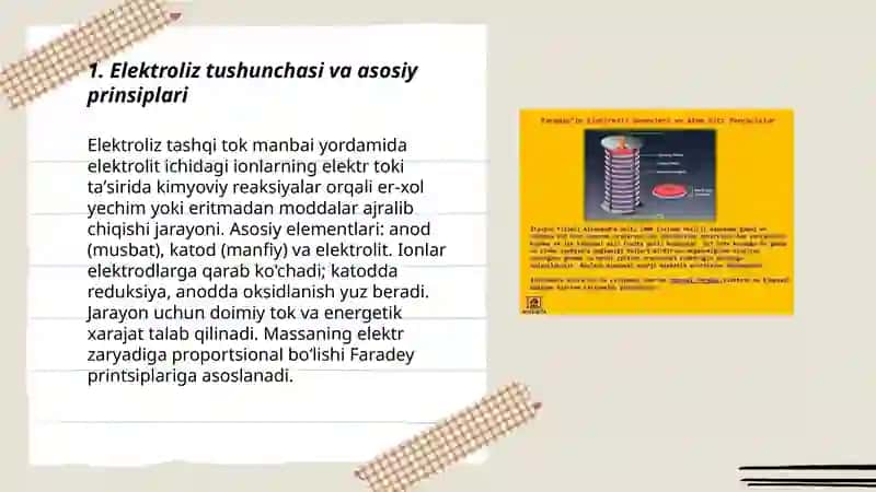 Elektroliz. Elektroliz uchun Faradey qonunlari 3