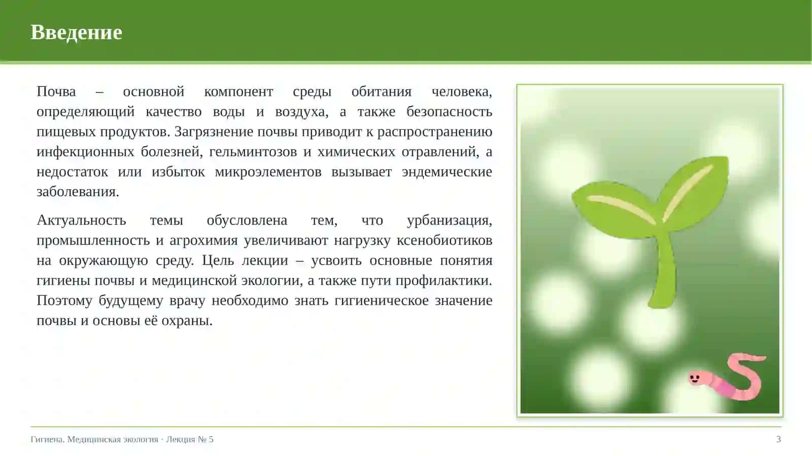 Гигиена почвы. Современные проблемы медицинской экологии 3