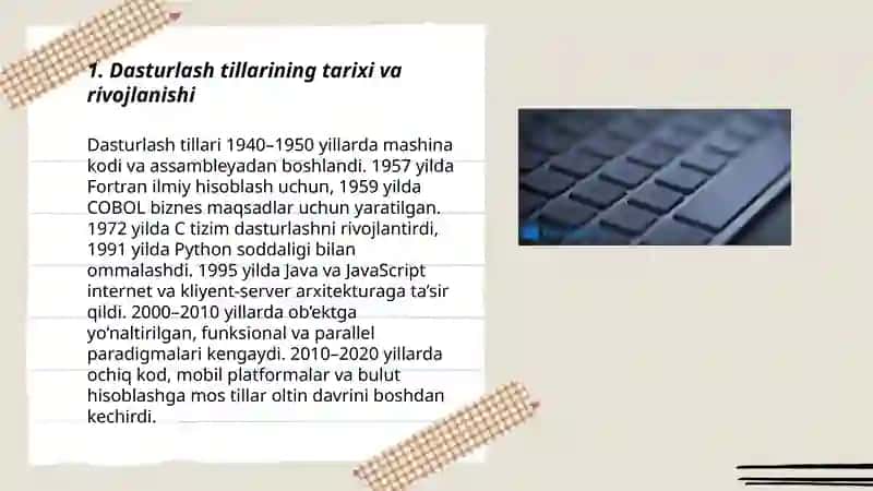 Dasturlash tillari 3