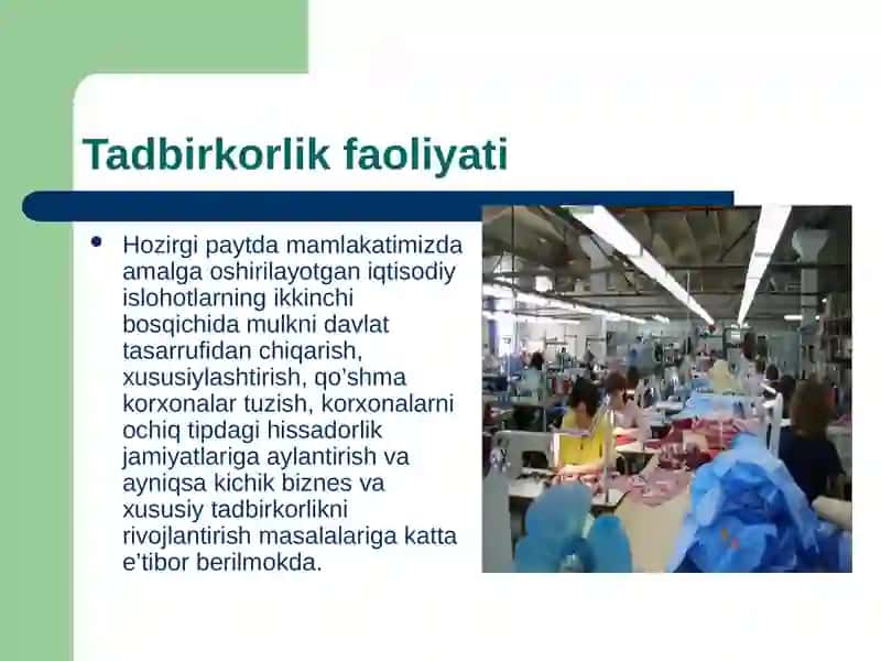 Tadbirkorlik faoliyati va menejment 3