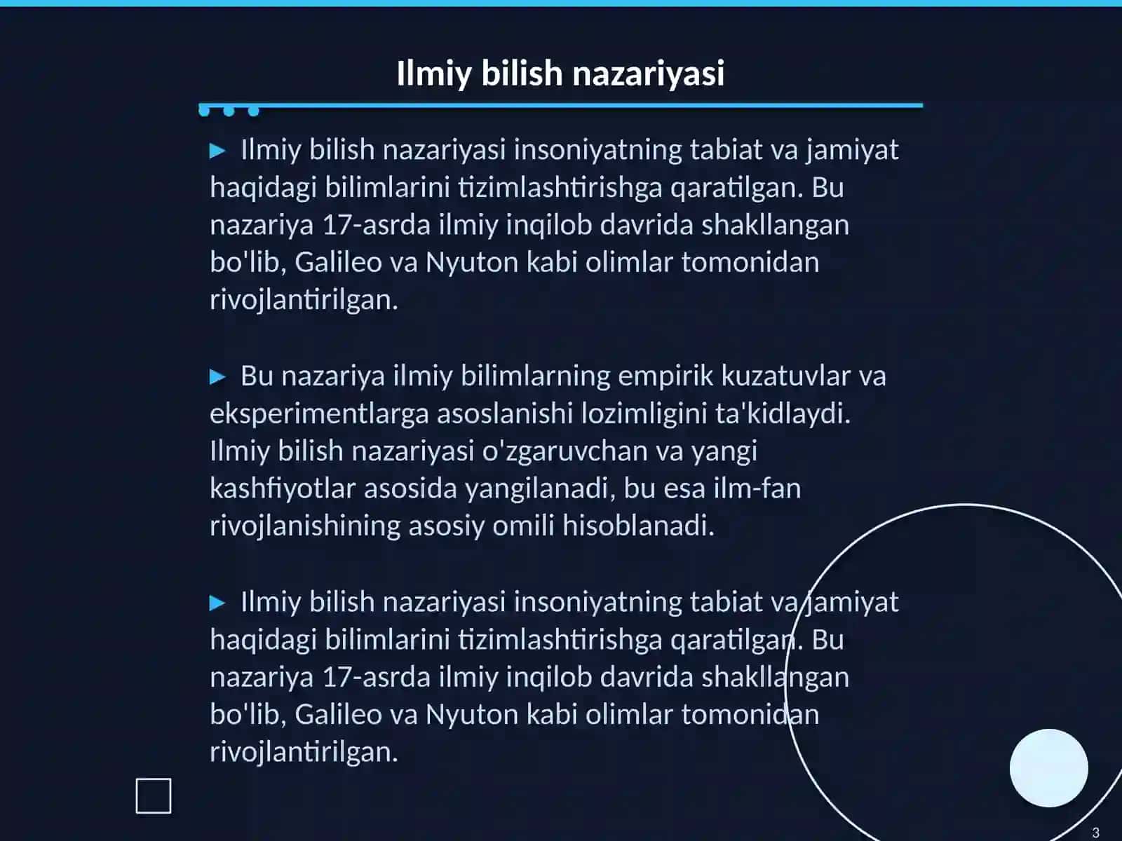 Ilmiy bilish nazariyasi 3