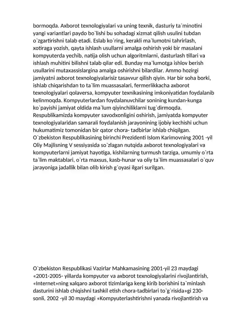 "Iqitisodiyotda axborot texnologiyalari. Dasturiy ta’minot." 3