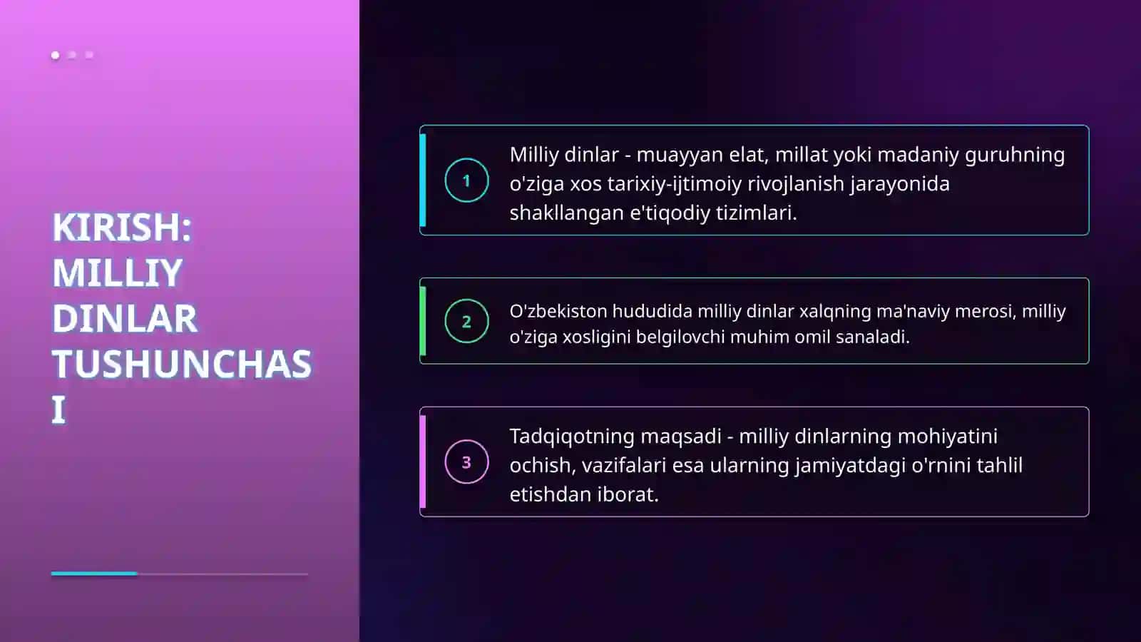 Milliy dinlar 3