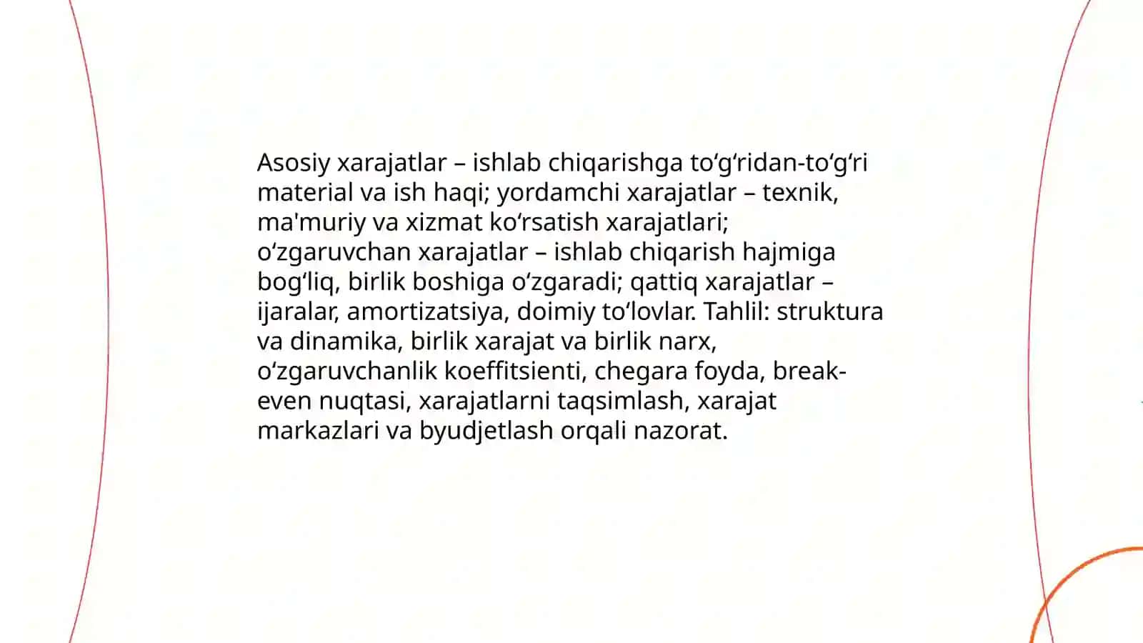 Xarajatlarni baholash va ularning dinamikasi 3
