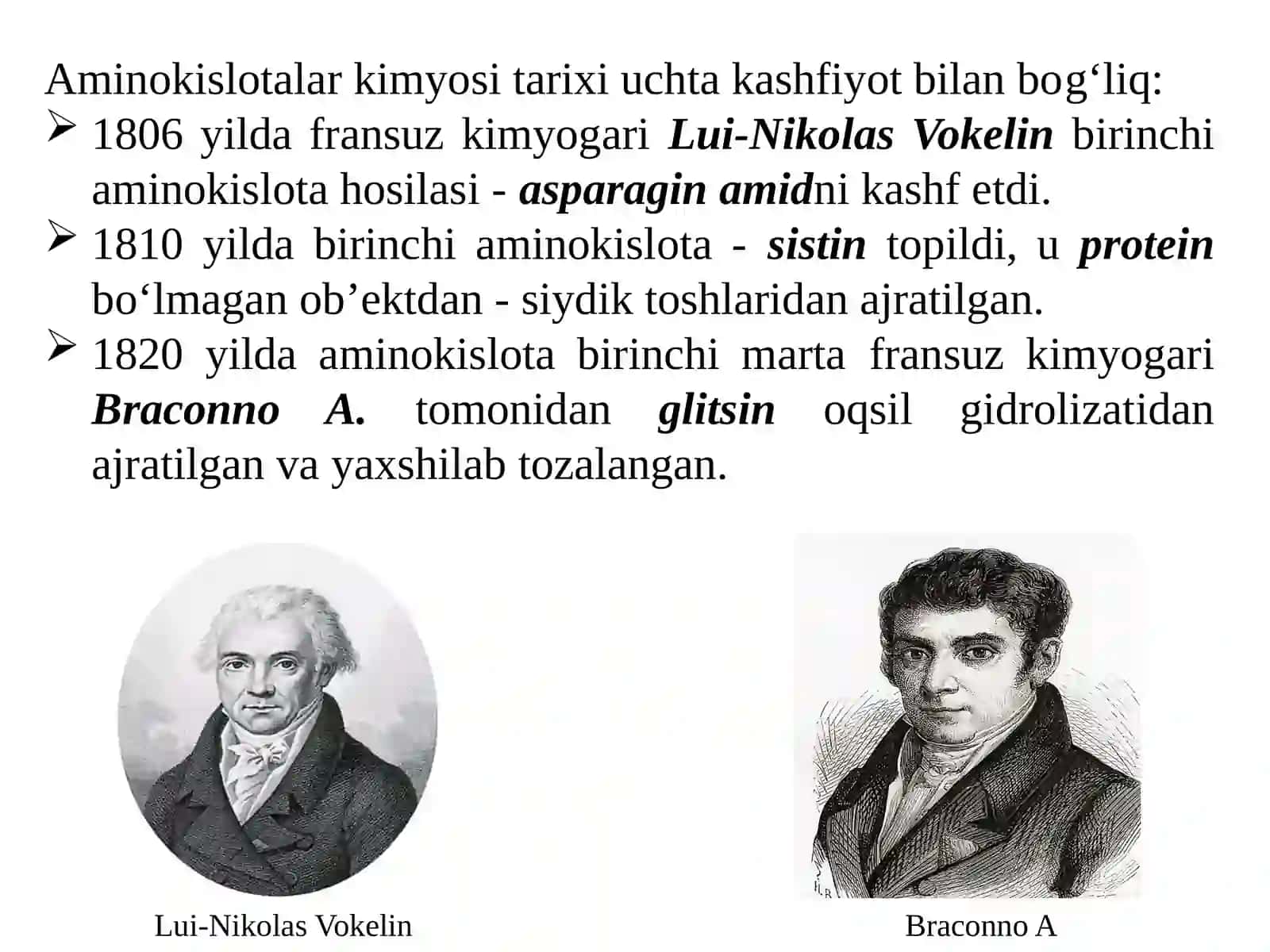 Aminokislotalar tuzilishi, xossalari. Peptidlar va oqsillar. Nuklein kislotalarning tuzilishi, klassifikatsiyasi va nomenklaturasi 3