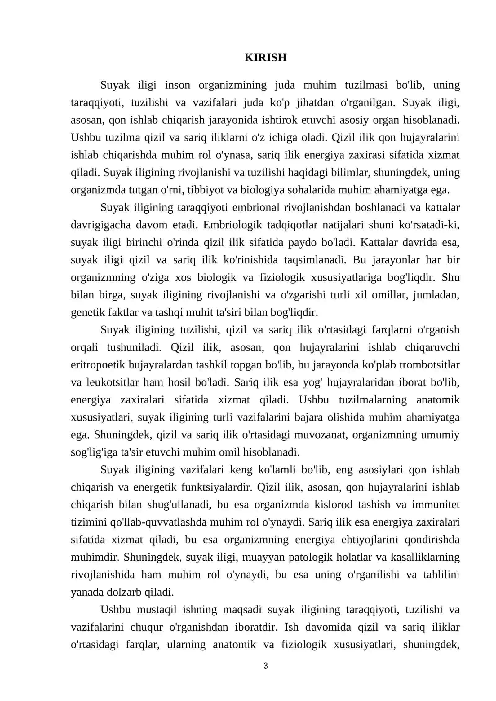 Suyak iligi: taraqqiyoti,tuzilishi,vazifasi.Qizil ilik va sariq ilik 3