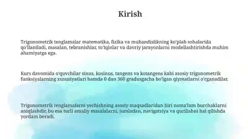 Trigonometriktenglamalarnio`qitishmetodikasi 3