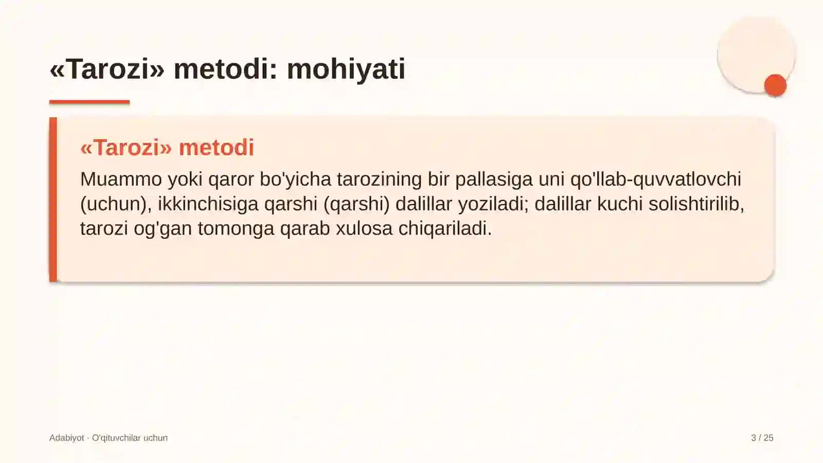 adabiyot darslarida tarozi metodidan foydalanish 9217 3