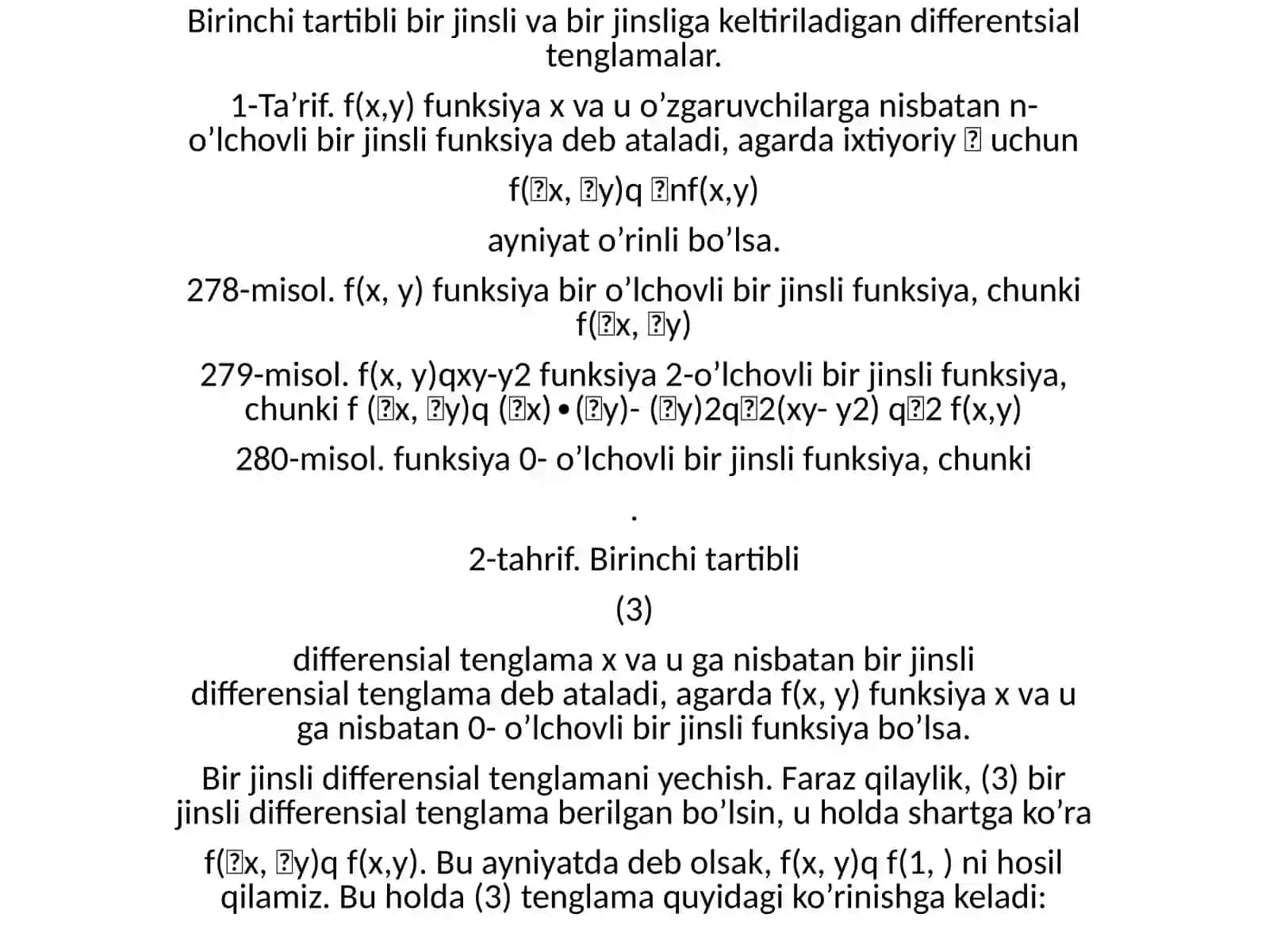 Differentsial tenglamalar 3