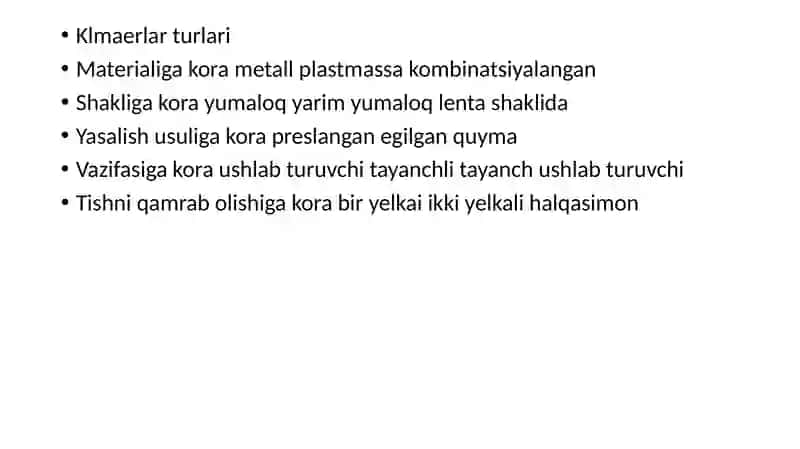KLAMMERLAR ULARNI TURLARI VAZIFALARI 3