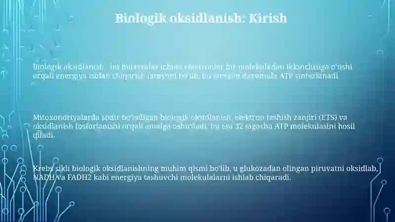 Biologik oksidlanish 3