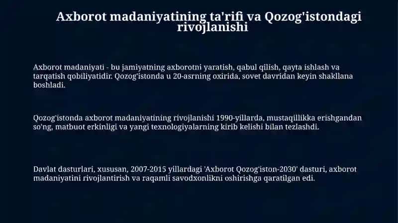Markaziy osiyoda axborot madaniyatining o'rni( Qozog'iston misolida) 3
