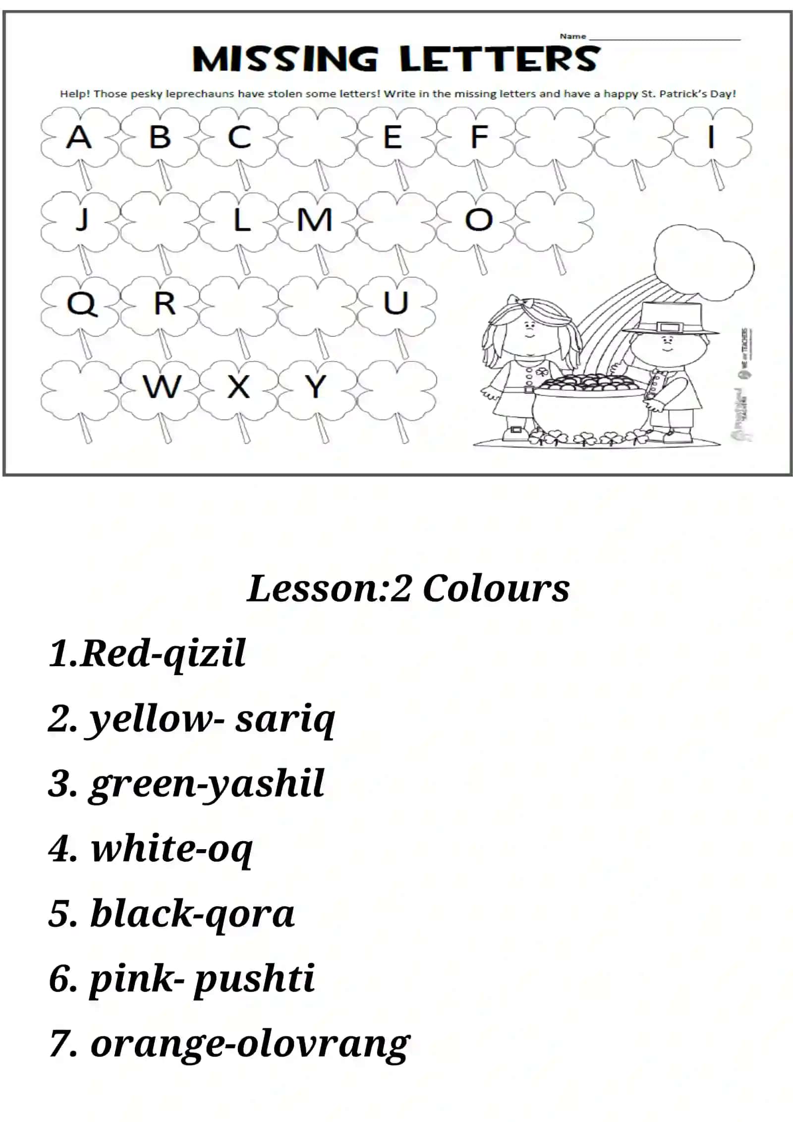 Lesson: 1 Alphabet 3