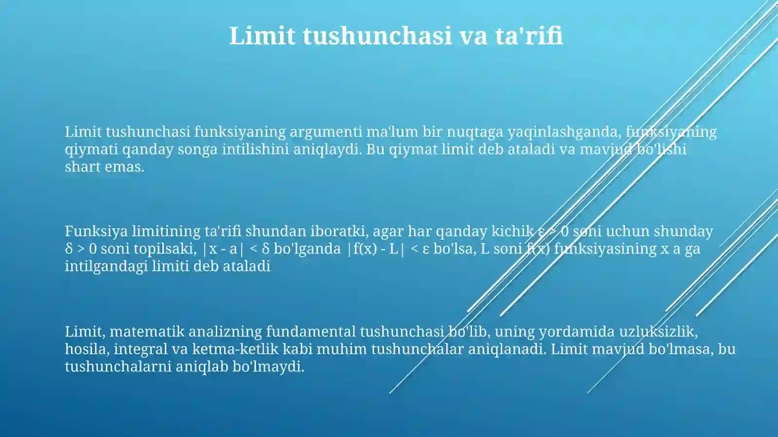 Limit tushunchasi 3