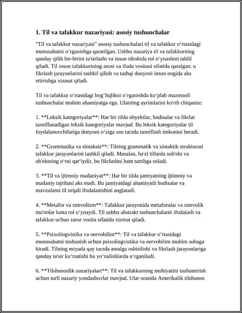 TIL VA TAFAKKUR, TIL VA NUTQ 3