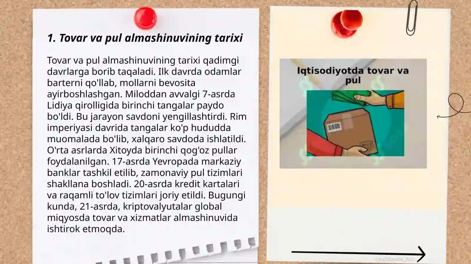 Tovar va pul almashinuvining tarixi 3
