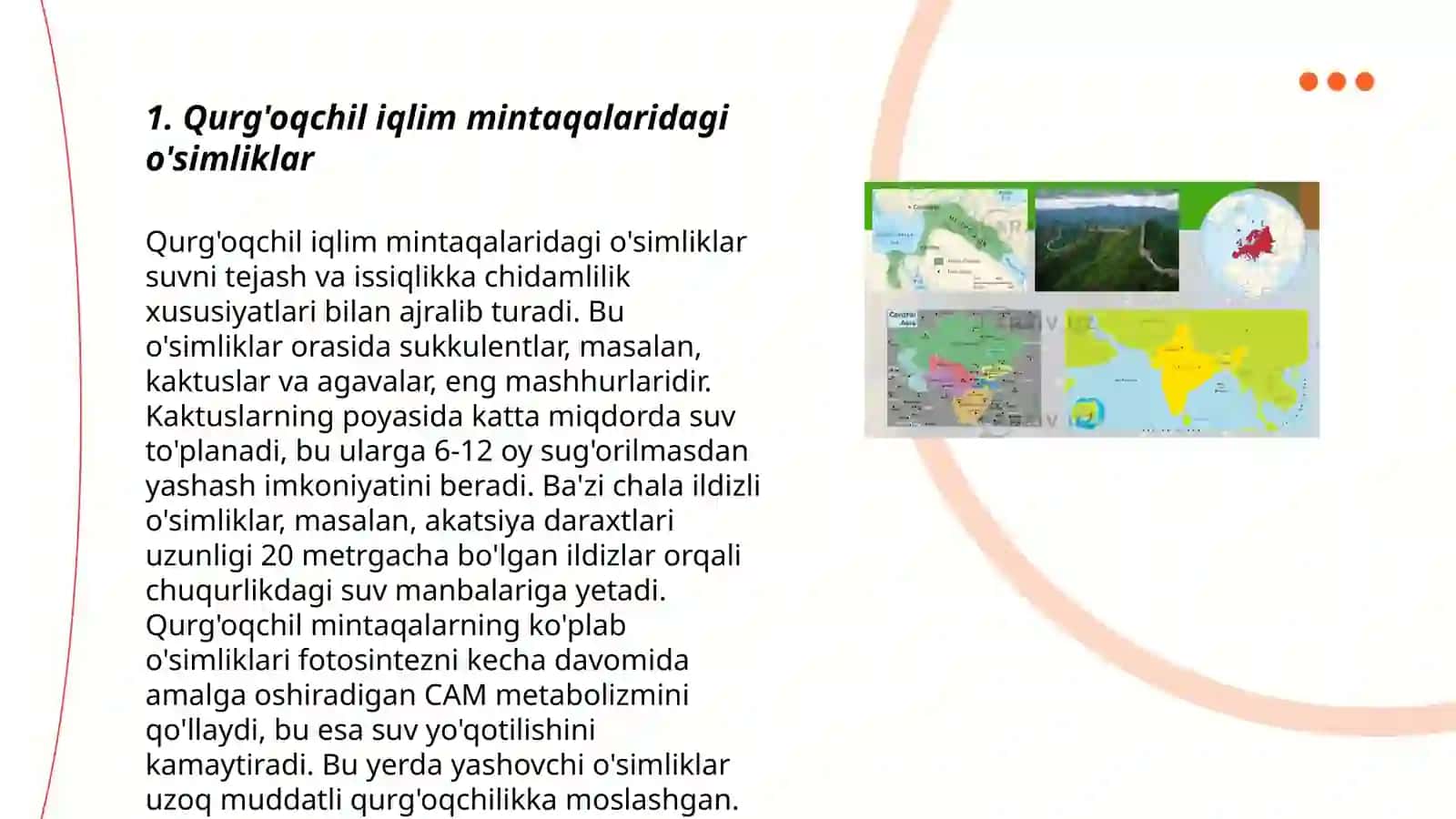 Iqlim mintaqalari kesimida tabiat zonalarda tirik organizmlarning tarqalishi va yashash sharoiti 3