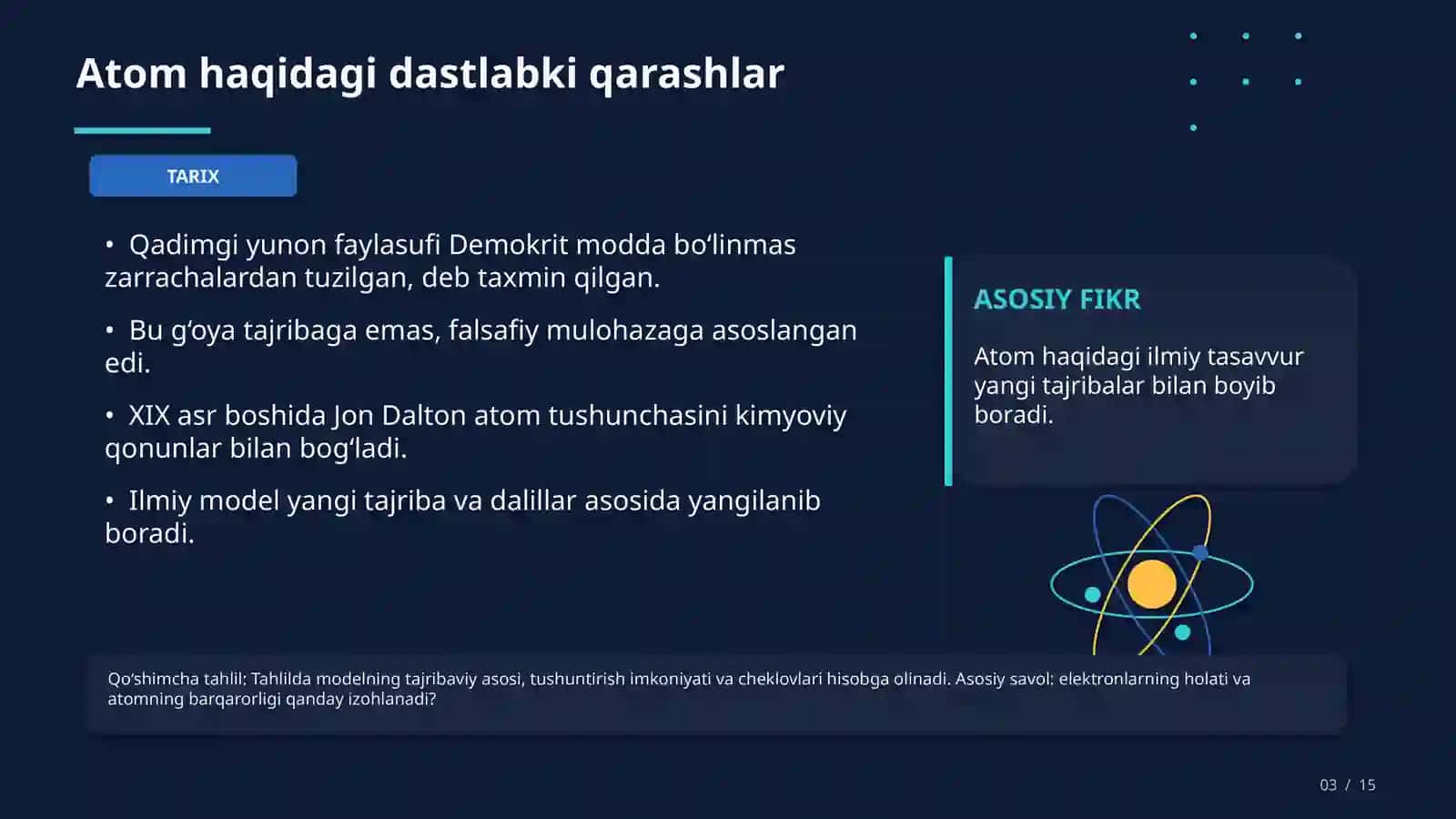 Atom tuzilishining zamonaviy modellari 3