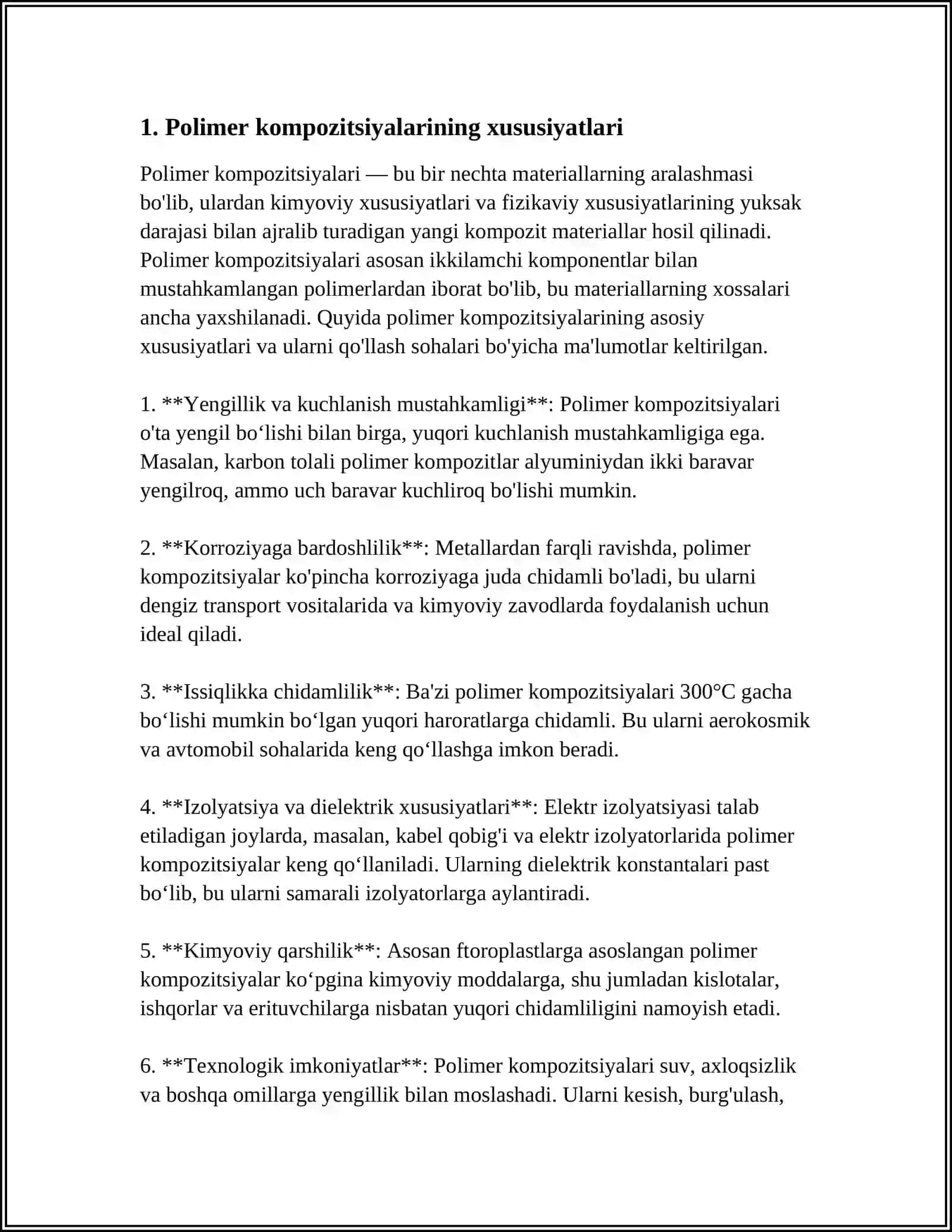 POLIMER KOMPOZITSIYASINI TAYYORLASH TEXNOLOGIYASI 3