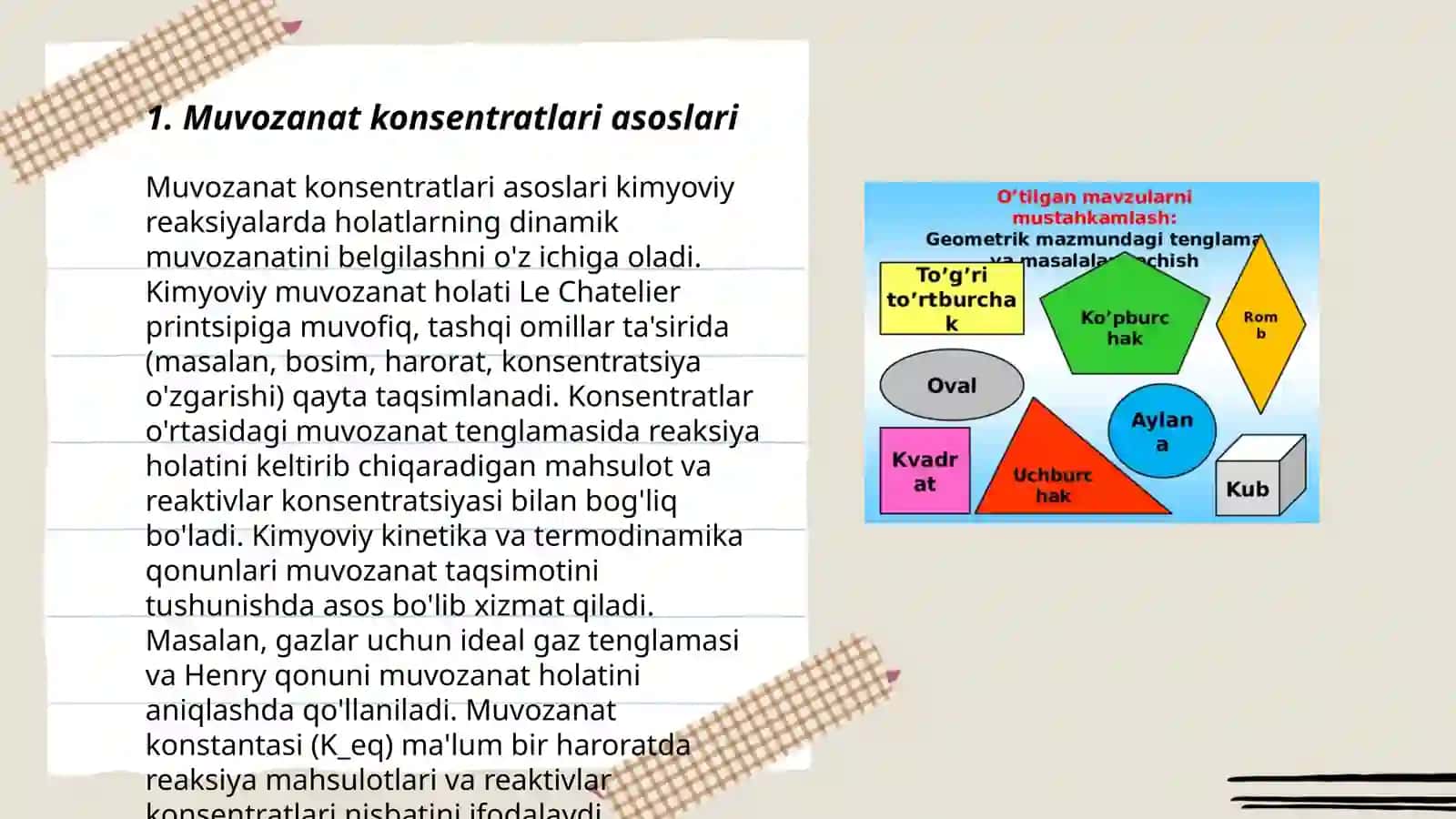 Muvozanat konsentratlari (termodinamik konsentratsion va shartli )orasidagi bogʻliqlik 3