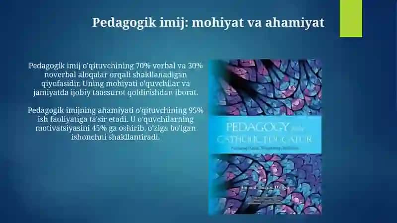 Pedagogik imij.Pedagogik ijodkorlik.Pedagogik manaviyat 3