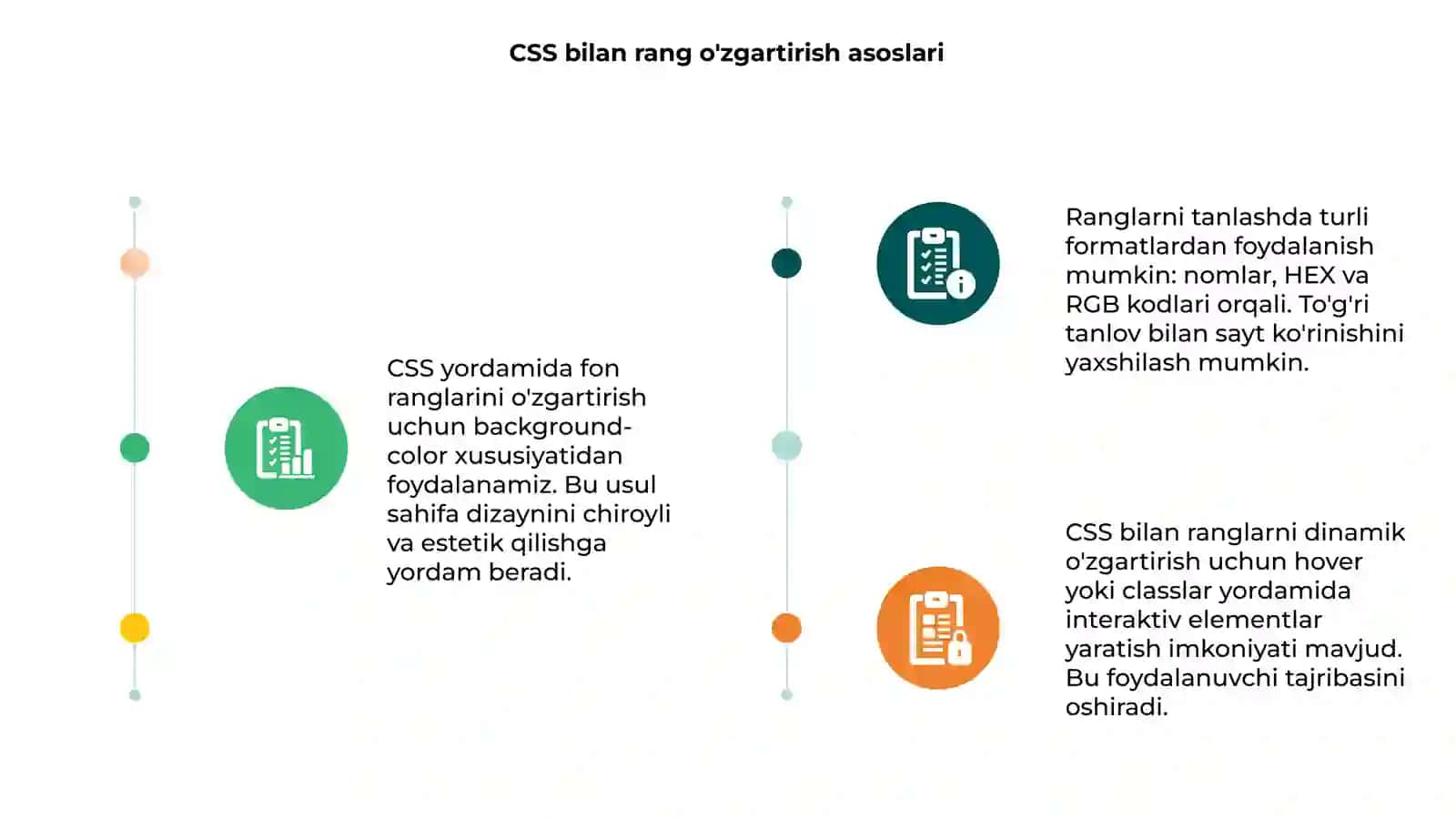 CSS da matin va fon ranglarini o'zgartirish 3