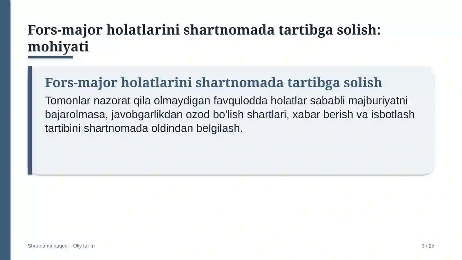 davlat universitetlarida fors major holatlarini shartnomada tartibga solish 7368 3