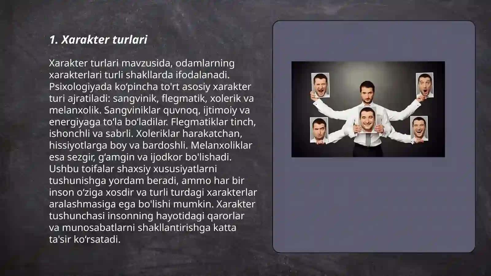 Xarakter turlari 3